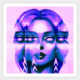 Psychic - Glitch Art Portrait Sticker